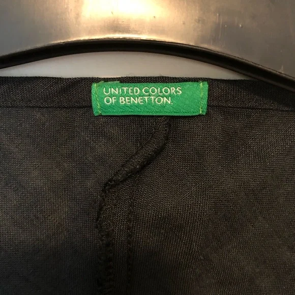 Benetton linen black dress one piece - Picture 2 of 13